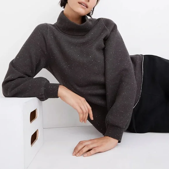 Madewell MWL Betterterry Relaxed Turtleneck Sweatshirt - Picture 1 of 7